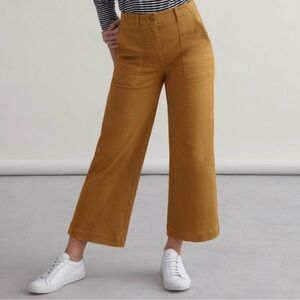 The Wide Leg Crop Utility Pant in Ochre